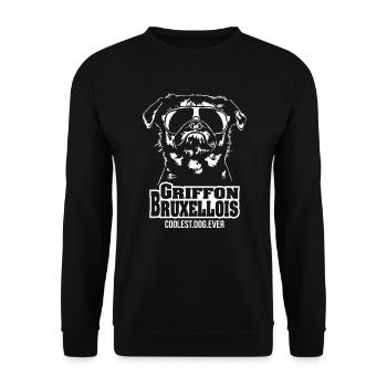GRIFFON BRUXELLOIS coolest dog ever Hundespruch - Unisex Pullover - Schwarz - Vorne - Alina (178cm) & Michal (187cm)