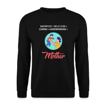 Mother's Day Strong Design - Unisex Sweatshirt - black - Front - Alina (178cm) & Michal (187cm)