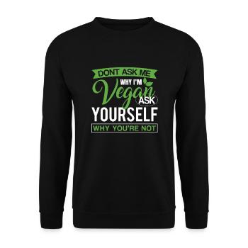 Végétalien végétalien - Sweat-shirt Unisexe - noir - Devant - Alina (178cm) & Michal (187cm)