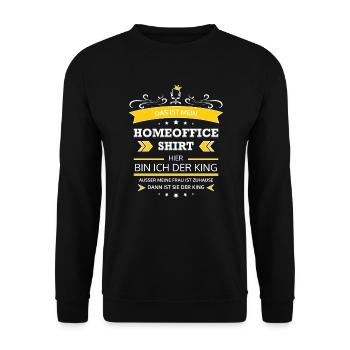 Homeoffice Chef Ehefrau lustig Chefin home office - Unisex Pullover - Schwarz - Vorne - Alina (178cm) & Michal (187cm)