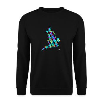 Cube / Collage motif du Royaume-Uni (GB) - Sweat-shirt Unisexe - noir - Devant - Alina (178cm) & Michal (187cm)