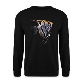 Kaiserfisch Tropischer Fischhalter Cichlid Fischfächer - Unisex Pullover - Schwarz - Vorne - Alina (178cm) & Michal (187cm)