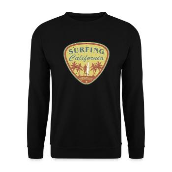 Surfing California - Beach Life Style - Unisex Sweatshirt - black - Front - Alina (178cm) & Michal (187cm)