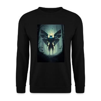 Mothman Cryptid Forest Moth Man Creepy Creature - Sweat-shirt Unisexe - noir - Devant - Alina (178cm) & Michal (187cm)