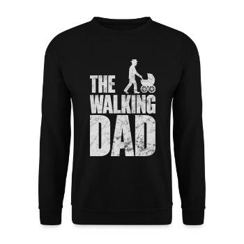 Der Walking Dad Geschenke für Männer - Unisex Pullover - Schwarz - Vorne - Alina (178cm) & Michal (187cm)