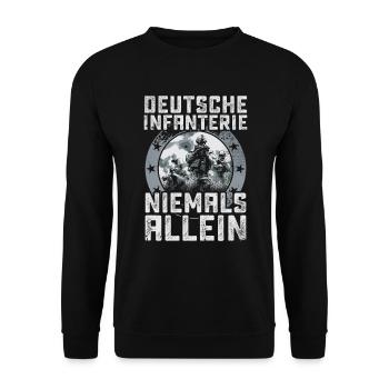 Soldat Bundeswehr Infanterie Militär - Unisex Pullover - Schwarz - Vorne - Alina (178cm) & Michal (187cm)