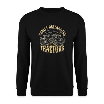 Traktor Spruch - Unisex Pullover - Schwarz - Vorne - Alina (178cm) & Michal (187cm)