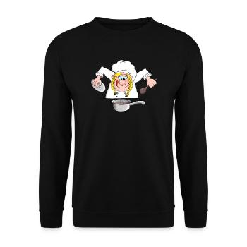 Kochen - Sterneköchin - Kochkunst - Unisex Pullover - Schwarz - Vorne - Alina (178cm) & Michal (187cm)