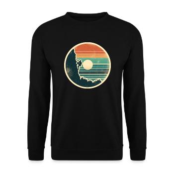 Climbing Climbers Mountains Rocks Bouldering - Unisex Sweatshirt - black - Front - Alina (178cm) & Michal (187cm)