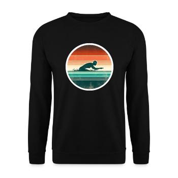 Swimming - Unisex Sweatshirt - black - Front - Alina (178cm) & Michal (187cm)