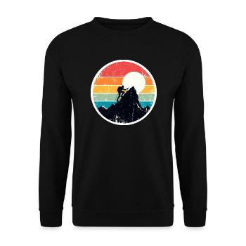 Climbing Climbers Bouldering Mountaineers - Unisex Sweatshirt - black - Front - Alina (178cm) & Michal (187cm)