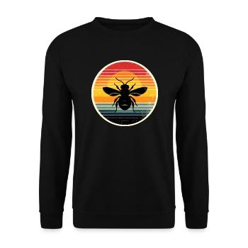 Biene Imker Retro - Unisex Pullover - Schwarz - Vorne - Alina (178cm) & Michal (187cm)
