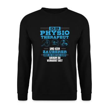 Physiotherapeut/Physiotherapie/Zauberer/Geschenk - Unisex Pullover - Schwarz - Vorne - Alina (178cm) & Michal (187cm)