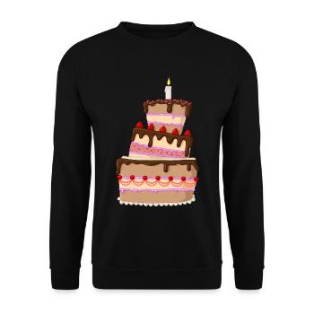 Leckere Comic Torte - Unisex Pullover - Schwarz - Vorne - Alina (178cm) & Michal (187cm)