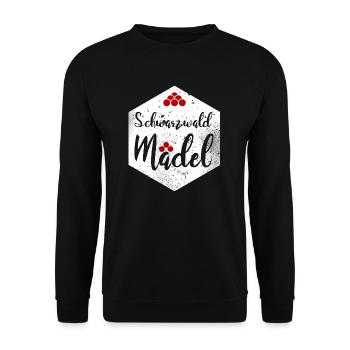 Schwarzwaldmädel - Unisex Pullover - Schwarz - Vorne - Alina (178cm) & Michal (187cm)