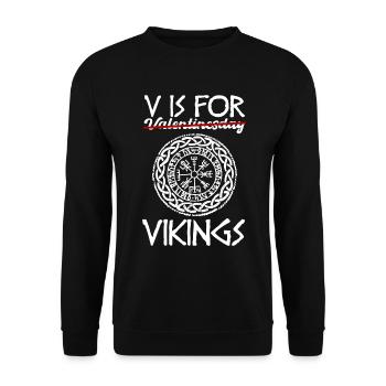 Valentinstag Wikinger Geschenk - Unisex Pullover - Schwarz - Vorne - Alina (178cm) & Michal (187cm)