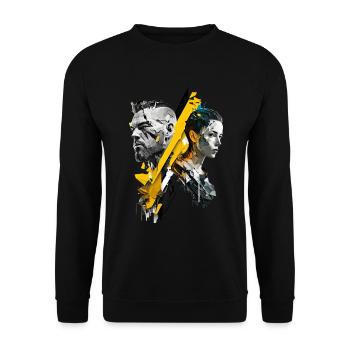 cyber punk No104 - Unisex Pullover - Schwarz - Vorne - Alina (178cm) & Michal (187cm)