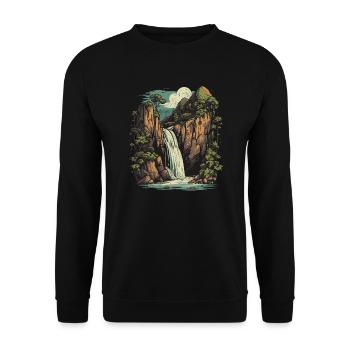 Jungle Nature Travel Holiday Cascade - Sweat-shirt Unisexe - noir - Devant - Alina (178cm) & Michal (187cm)