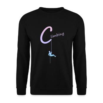 climbing, abseilen, klettern, kletterer - Unisex Pullover - Schwarz - Vorne - Alina (178cm) & Michal (187cm)