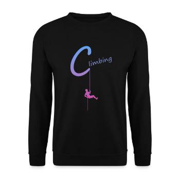 climbing, abseilen, klettern, kletterer - Unisex Pullover - Schwarz - Vorne - Alina (178cm) & Michal (187cm)