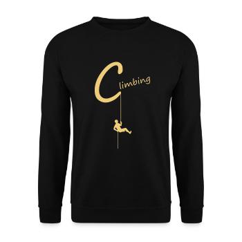 klettern, climb, climbing - Unisex Pullover - Schwarz - Vorne - Alina (178cm) & Michal (187cm)