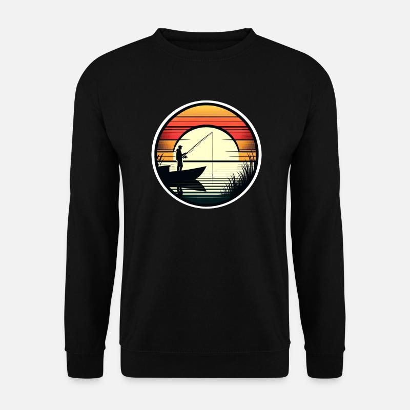 Pêcheur Pêcheur Pêche Rétro - Sweat-shirt Unisexe - noir