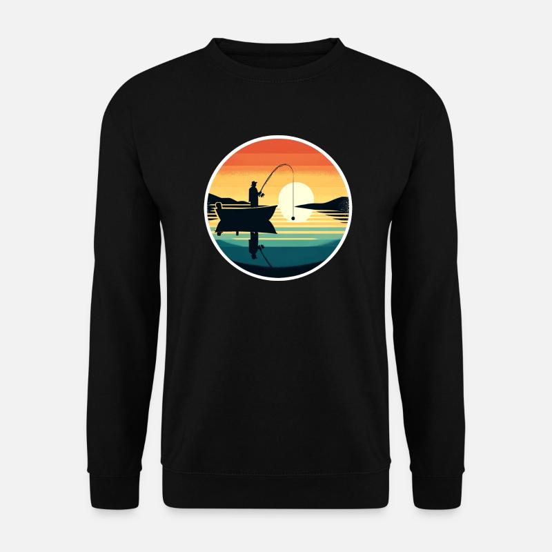 Pêcheur rétro - Sweat-shirt Unisexe - noir