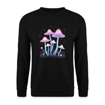 Magic mushrooms in the enchanted forest - Unisex Sweatshirt - black - Front - Alina (178cm) & Michal (187cm)