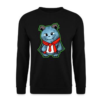 Cute Creepy Monster Zombie Horror Teddy Bear - Unisex Sweatshirt - black - Front - Alina (178cm) & Michal (187cm)