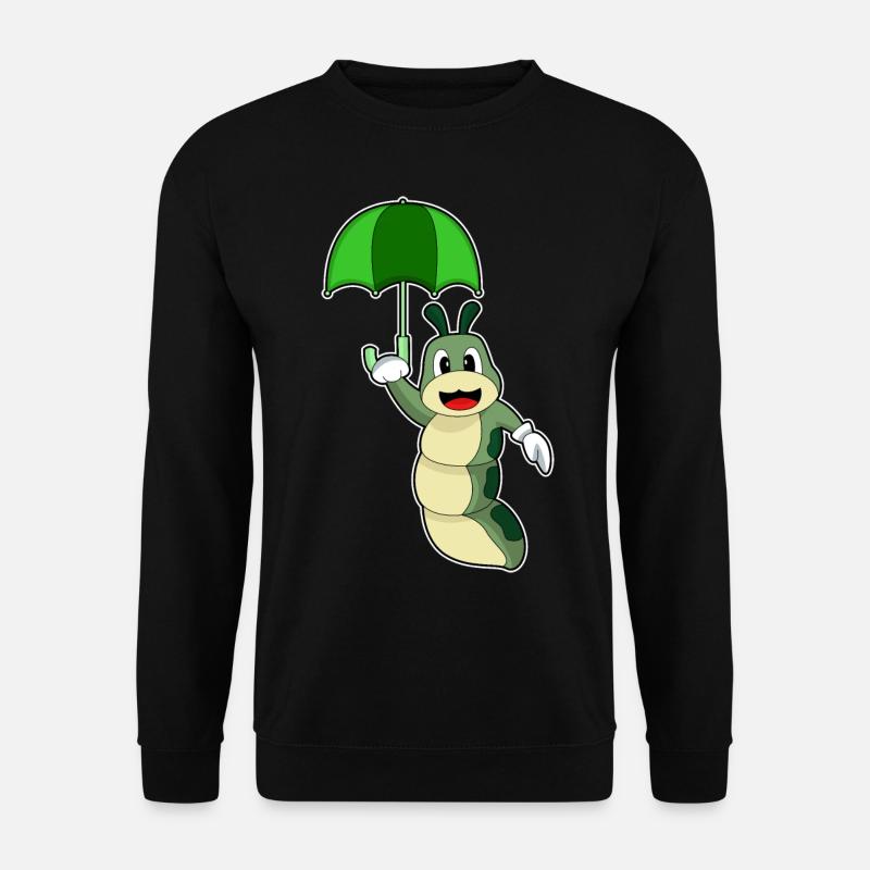 Raupe Regen Regenschirm - Unisex Pullover - Schwarz
