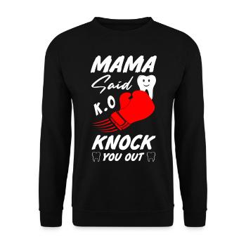Boxing mama said knock you out - Unisex Sweatshirt - black - Front - Alina (178cm) & Michal (187cm)