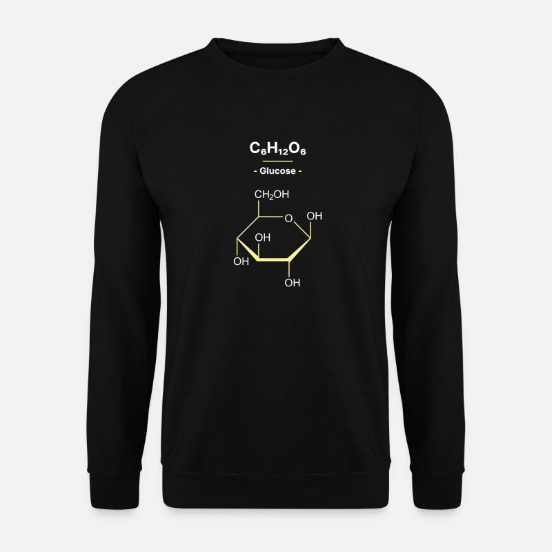 Chemische Formel von Glukose C6H15O6 - Unisex Pullover - Schwarz
