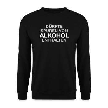 Spuren von Alkohol - Unisex Pullover - Schwarz - Vorne - Alina (178cm) & Michal (187cm)