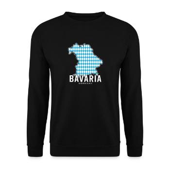 Bavaria Germany Contour Flag1 - Unisex Sweatshirt - black - Front - Alina (178cm) & Michal (187cm)