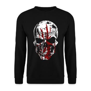 Horror Zombie Skull - Unisex Sweatshirt - black - Front - Alina (178cm) & Michal (187cm)