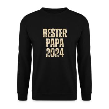 BESTER PAPA 2024 - Unisex Pullover - Schwarz - Vorne - Alina (178cm) & Michal (187cm)