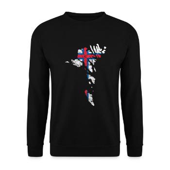 Îles Féroé Drapeau Silhouette Scandinavie Voyage - Sweat-shirt Unisexe - noir - Devant - Alina (178cm) & Michal (187cm)