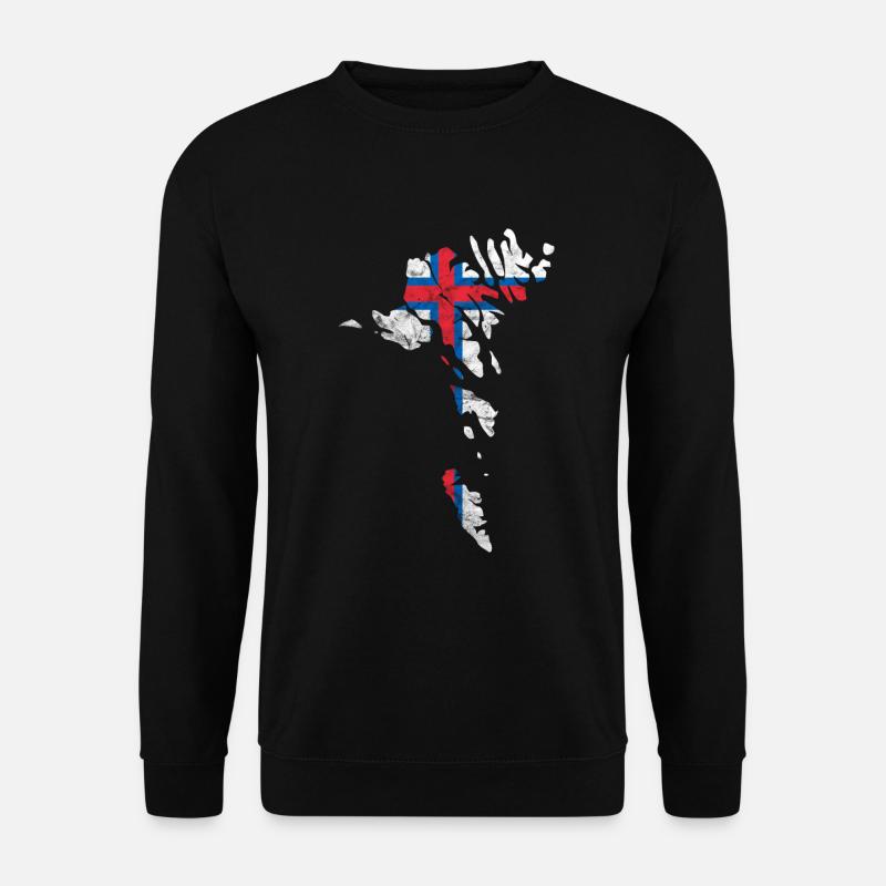 Färöer Inseln Flagge Silhouette Skandinavien Reise - Unisex Pullover - Schwarz