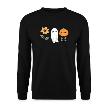 Mignon Enfants Halloween Adorable Citrouille, Fantôme - Sweat-shirt Unisexe - noir - Devant - Alina (178cm) & Michal (187cm)