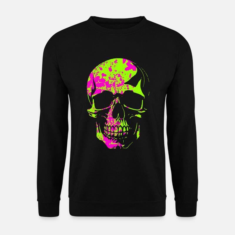 Neon Camo Skull - Unisex Sweatshirt - black