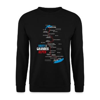 The route of the Route des Grandes Alpes (b) - Unisex Sweatshirt - black - Front - Alina (178cm) & Michal (187cm)