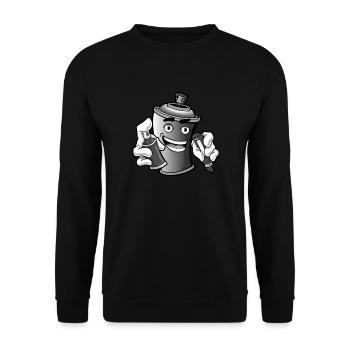 Graffiti Spraydose Sprayer Shirt - Unisex Pullover - Schwarz - Vorne - Alina (178cm) & Michal (187cm)