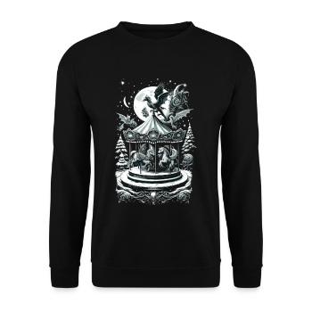 Mythical Holiday Carousel Fantasy Creature - Unisex Pullover - Schwarz - Vorne - Alina (178cm) & Michal (187cm)