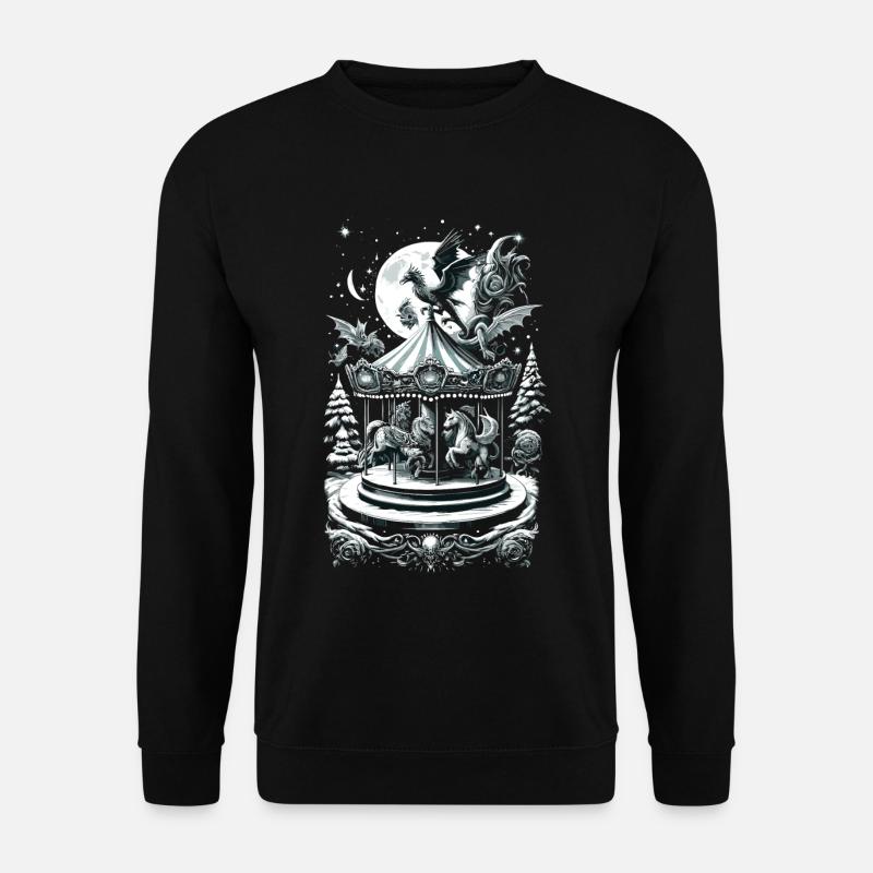 Mythical Holiday Carousel Fantasy Creature - Unisex Sweatshirt - black
