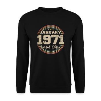 The legends were born in January 1971 - Unisex Sweatshirt - black - Front - Alina (178cm) & Michal (187cm)