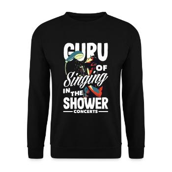 Gourou du chant sous la douche Amateur de musique drôle - Sweat-shirt Unisexe - noir - Devant - Alina (178cm) & Michal (187cm)