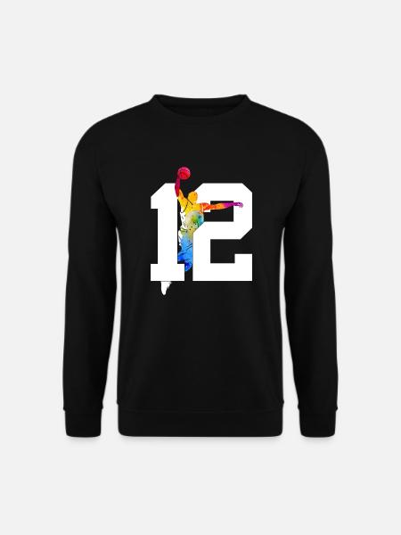 NUMMER 12 BASKETBALL 12. GEBURTSTAG - Unisex Pullover - Schwarz