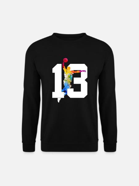 NUMMER 13 BASKETBALL 13. GEBURTSTAG - Unisex Pullover - Schwarz