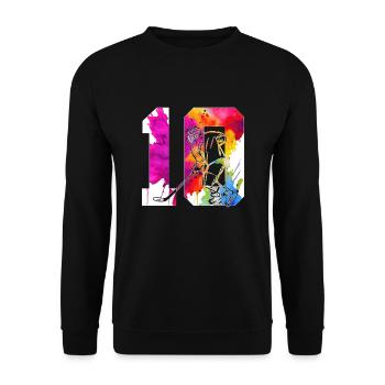 NUMBER 10 HOCKEY 10TH BIRTHDAY - Unisex Sweatshirt - black - Front - Alina (178cm) & Michal (187cm)