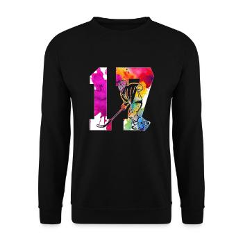 NUMBER 17 HOCKEY 17TH BIRTHDAY - Unisex Sweatshirt - black - Front - Alina (178cm) & Michal (187cm)